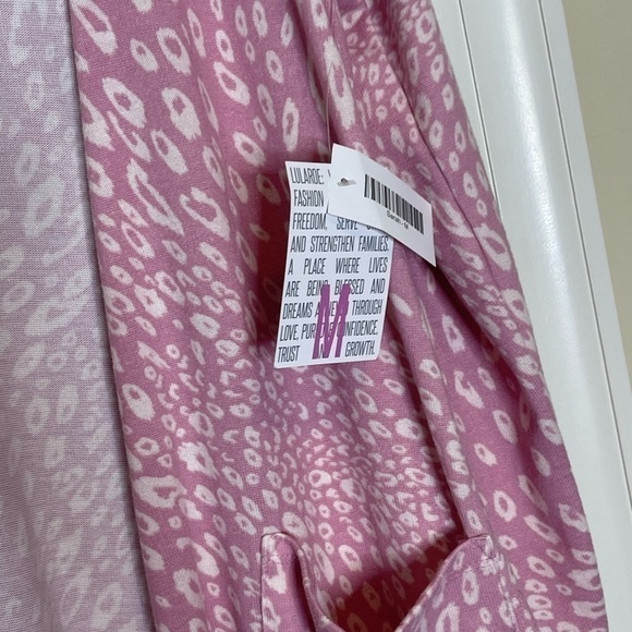 LULAROE Sarah pink and white leopard animal print long cardigan - Picture 3 of 5